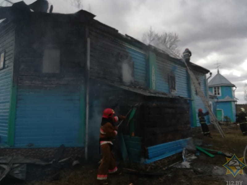 В Кобринском районе сгорела церковь XVIII века