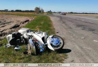 Кобринчанин на мотоцикле попал в аварию