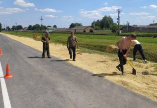 В Кобринском районе произошло просыпание 4 тонн зерна