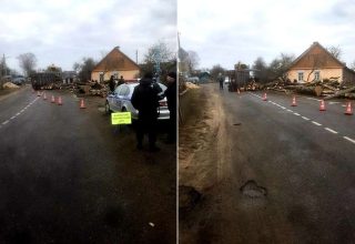 В Ружанах перевернулся лесовоз. Погиб 6-месячный ребёнок и 44-летняя женщина