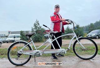 На границе появилось «такси» – двухместный велосипед. И это не шутка